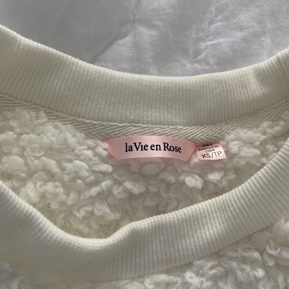 NWOT Fleece / Sherpa Crew Neck Sweater / Sweatshirt Size XS - Picture 4 of 4